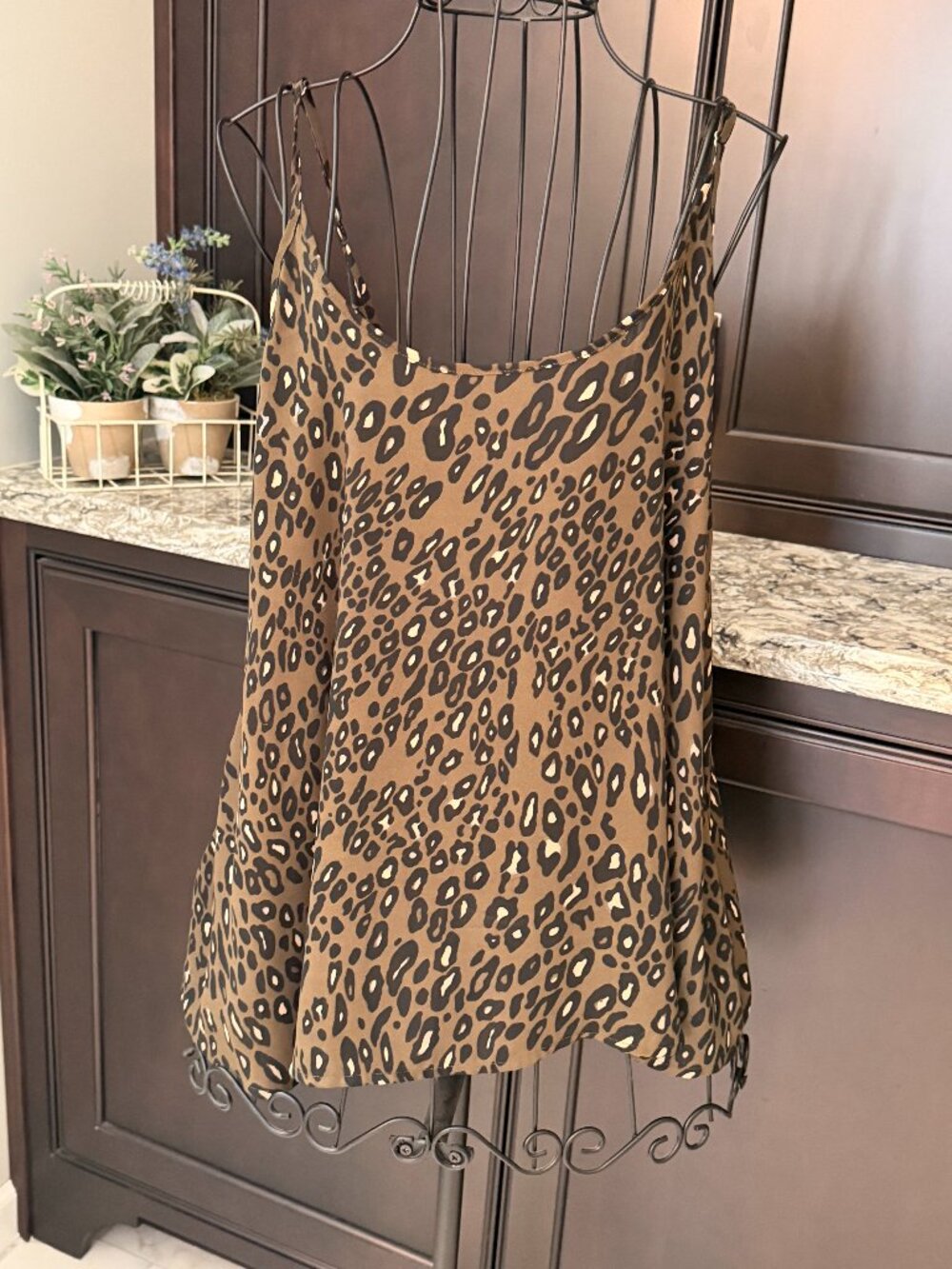 Apt. 9 Leopard Print Spaghetti Strap A-Line Flowy Cami